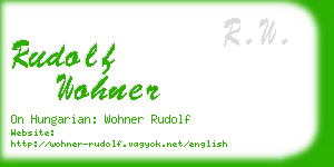 rudolf wohner business card